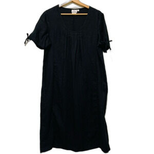 Hot Cotton 100% linen black knee length dress size medium